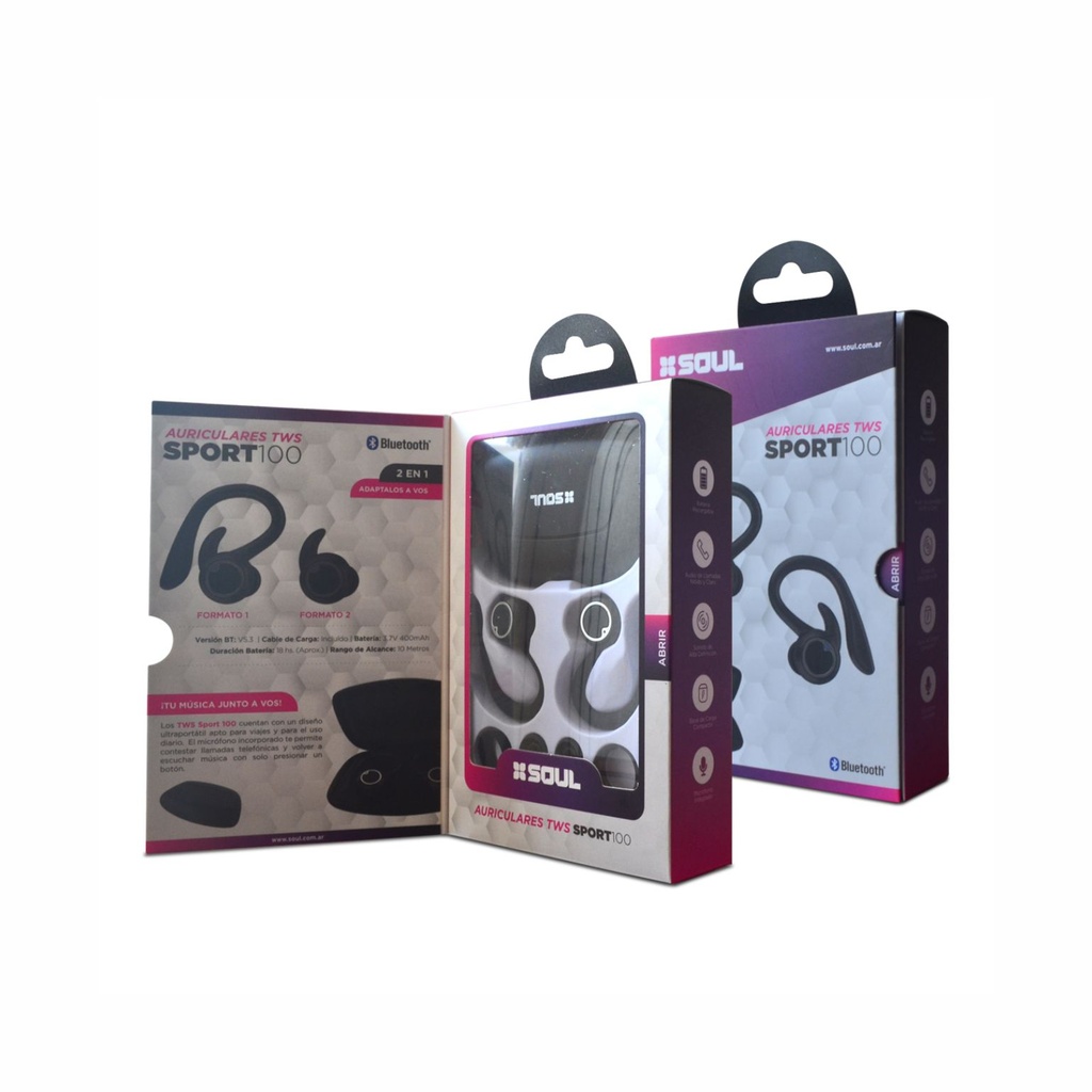 AURICULAR SOUL TWSS100NE NEGRO SPORT