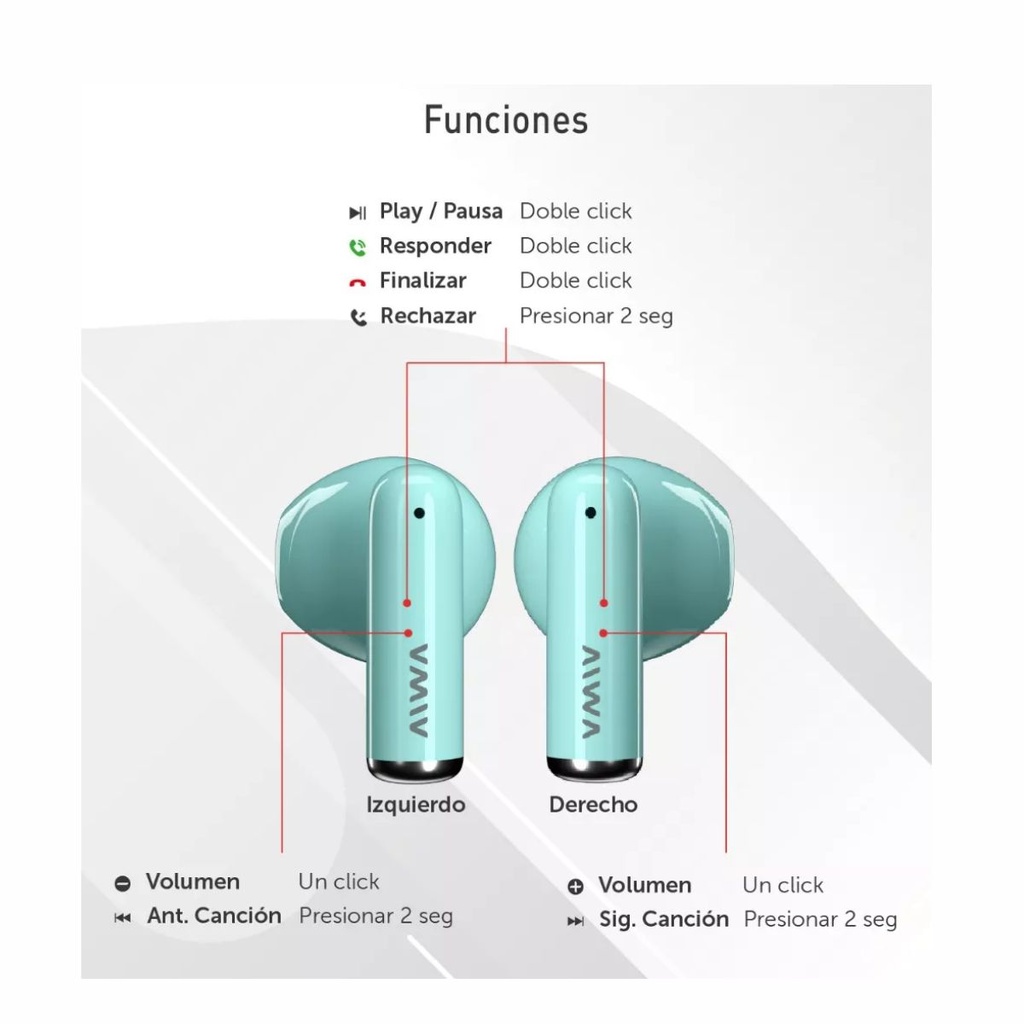 AURICULAR AIWA ATA-506V BT TOUCH IN EAR VERDE