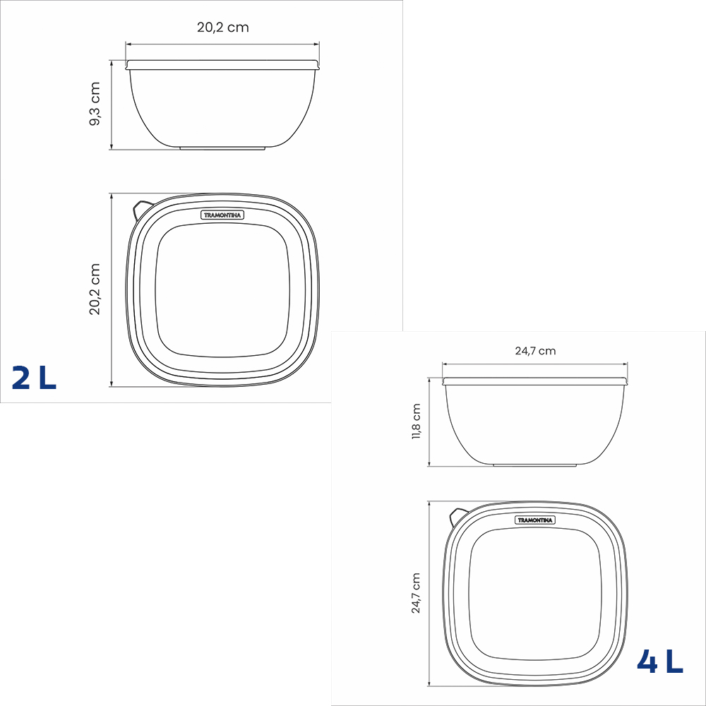 CONTENEDORES TRAMONTINA 25099/084 MIX COLOR 2PZS