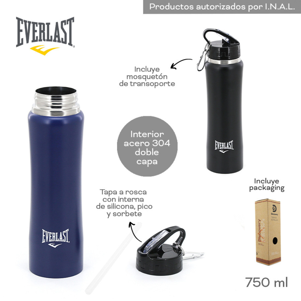 BOTELLA TERMICA EVERLAST 14711-C 750ML AZUL CON PICO
