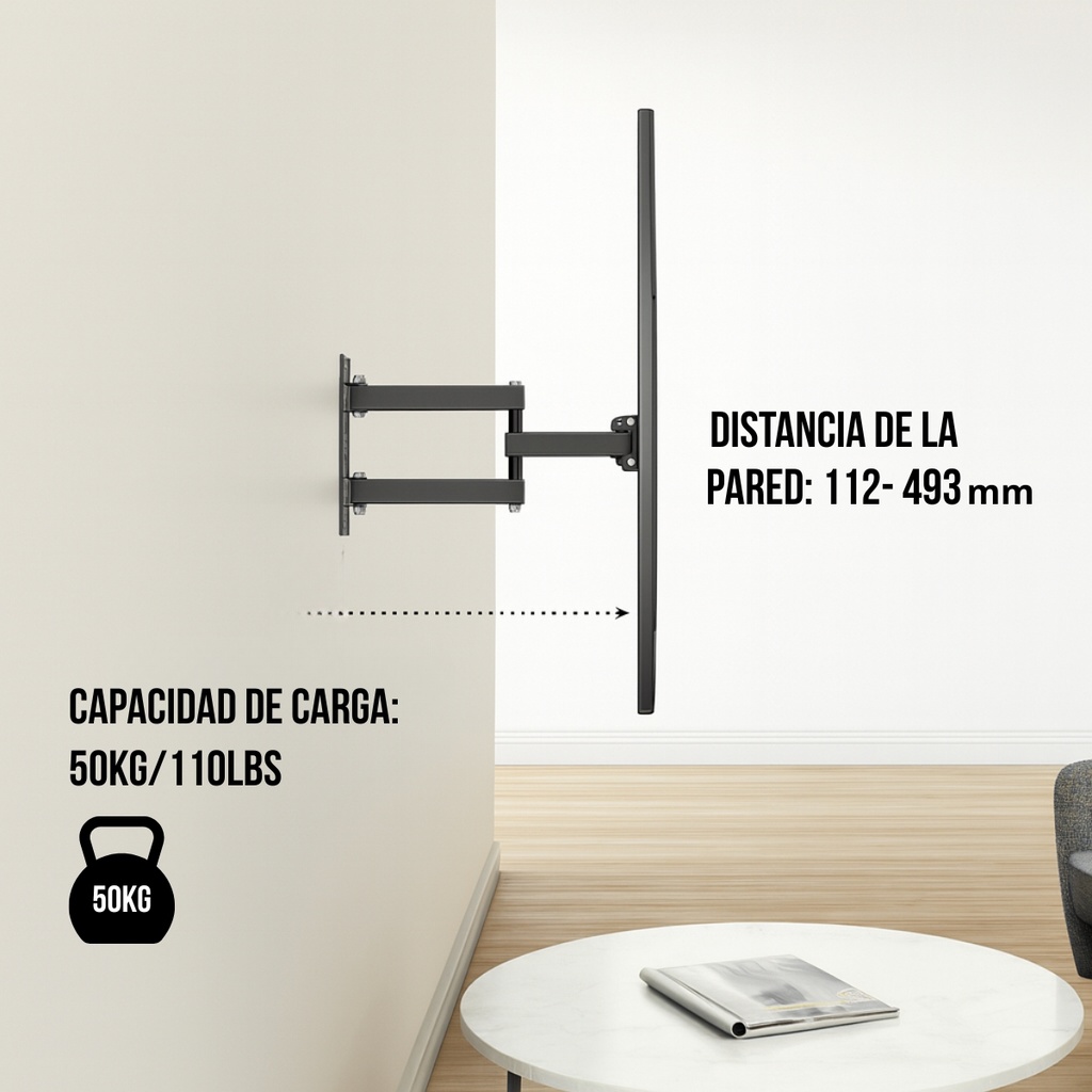 SOPORTE DE TV NIVIKO NVK78-446 C/BRAZO DOBLE 22-70"