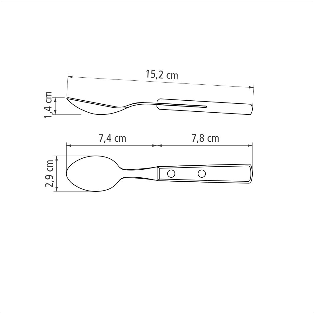 CUCHARA DE TE TRAMONTINA 21107/670 POLYWOOD 6 PZS