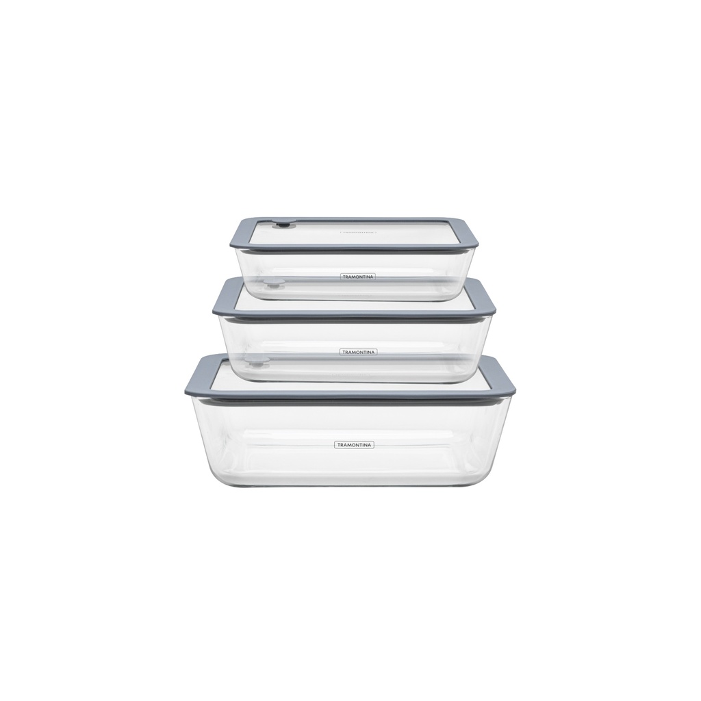 JUEGO DE CONTENEDORES TRAMONTINA 64220/770 VITTRA DE VIDRIO