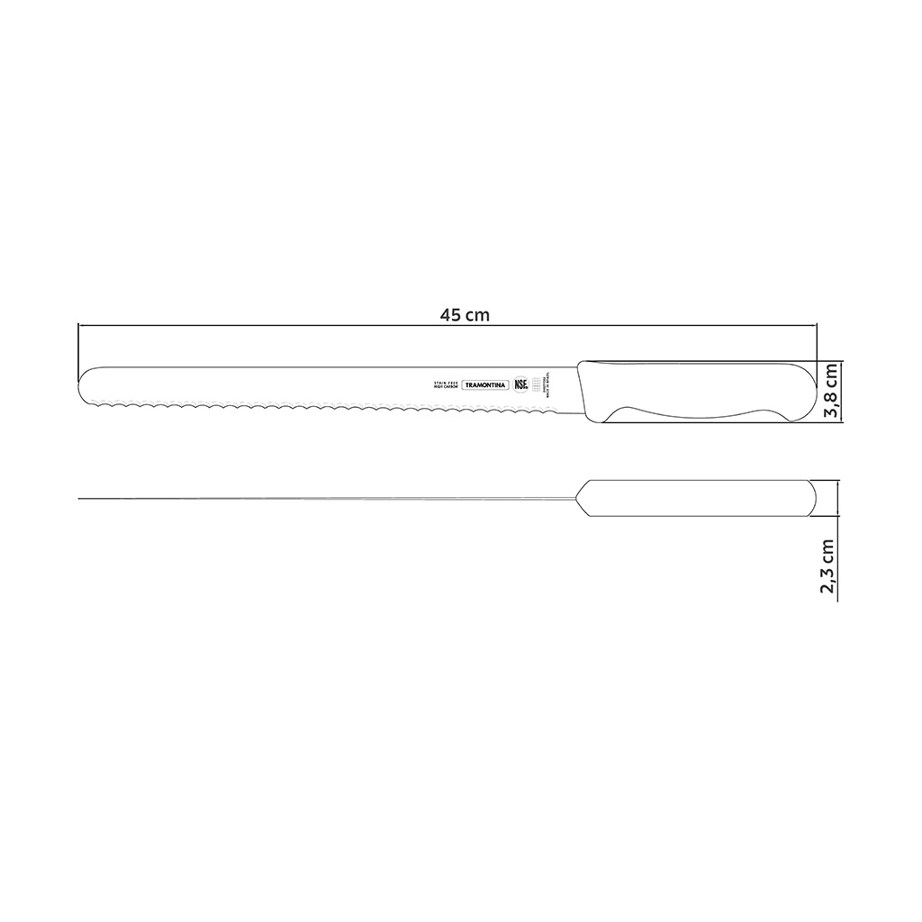 CUCHILLO TRAMONTINA 24627/082 PROFISSIONAL MASTER 12" 12 PZS CON SIERRA