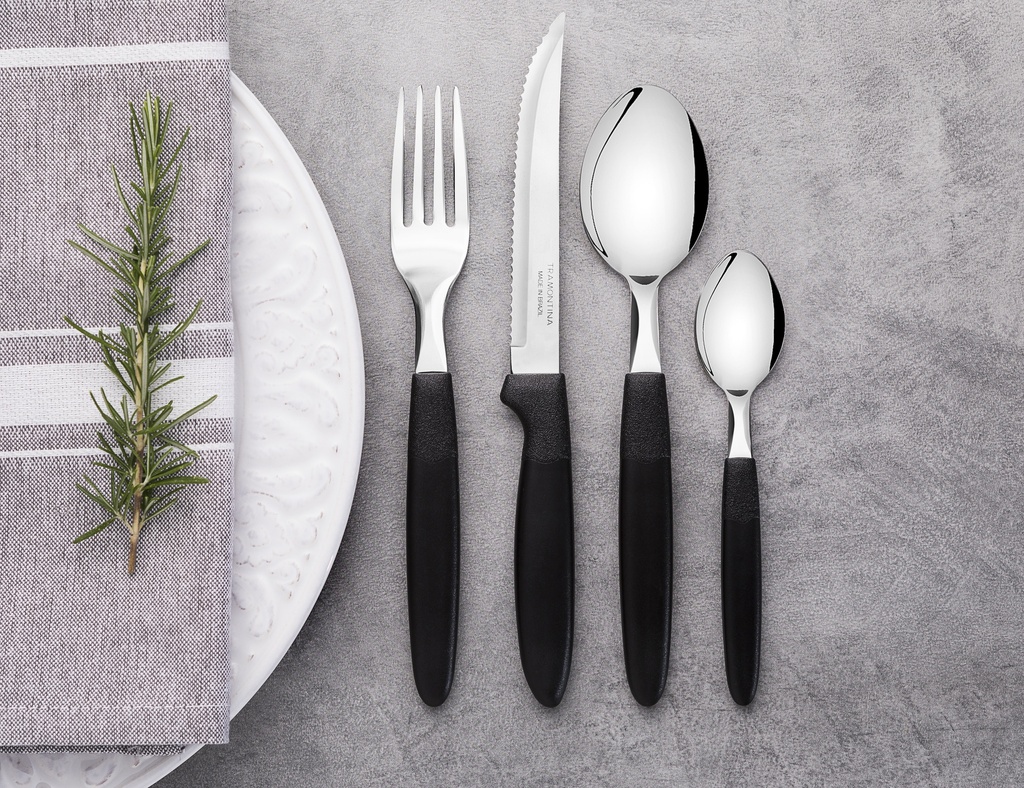 CUCHILLOS P/ASADO TRAMONTINA 23360/305 IPANEMA 3PZS NEGRO