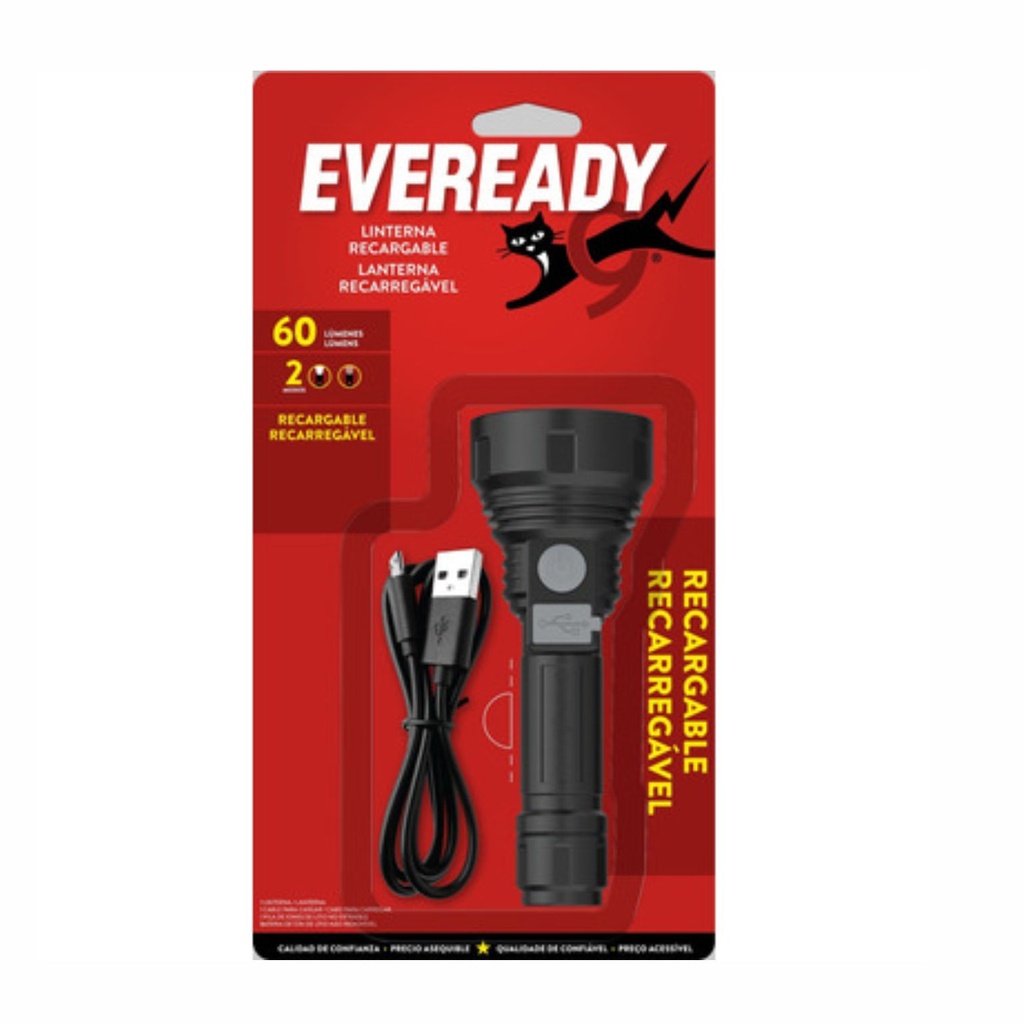 LINTERNA EVEREADY VPHCL4 RECARGABLE 60 LUMENS
