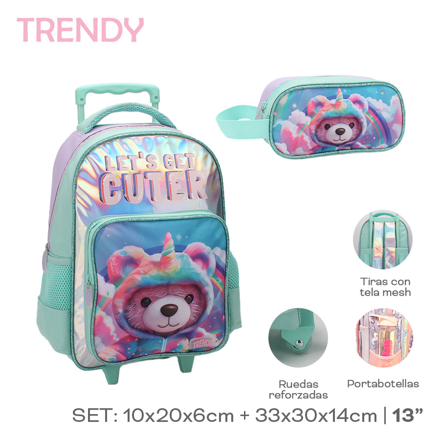 MOCHILA CARRO TRENDY 28089 OSO C/CARTUCHERA