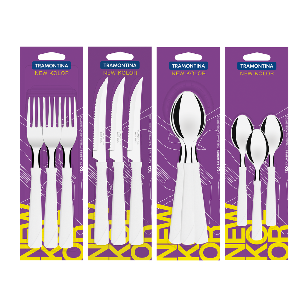 COMBO TRAMONTINA NEW KOLOR 12 PZS BLANCO