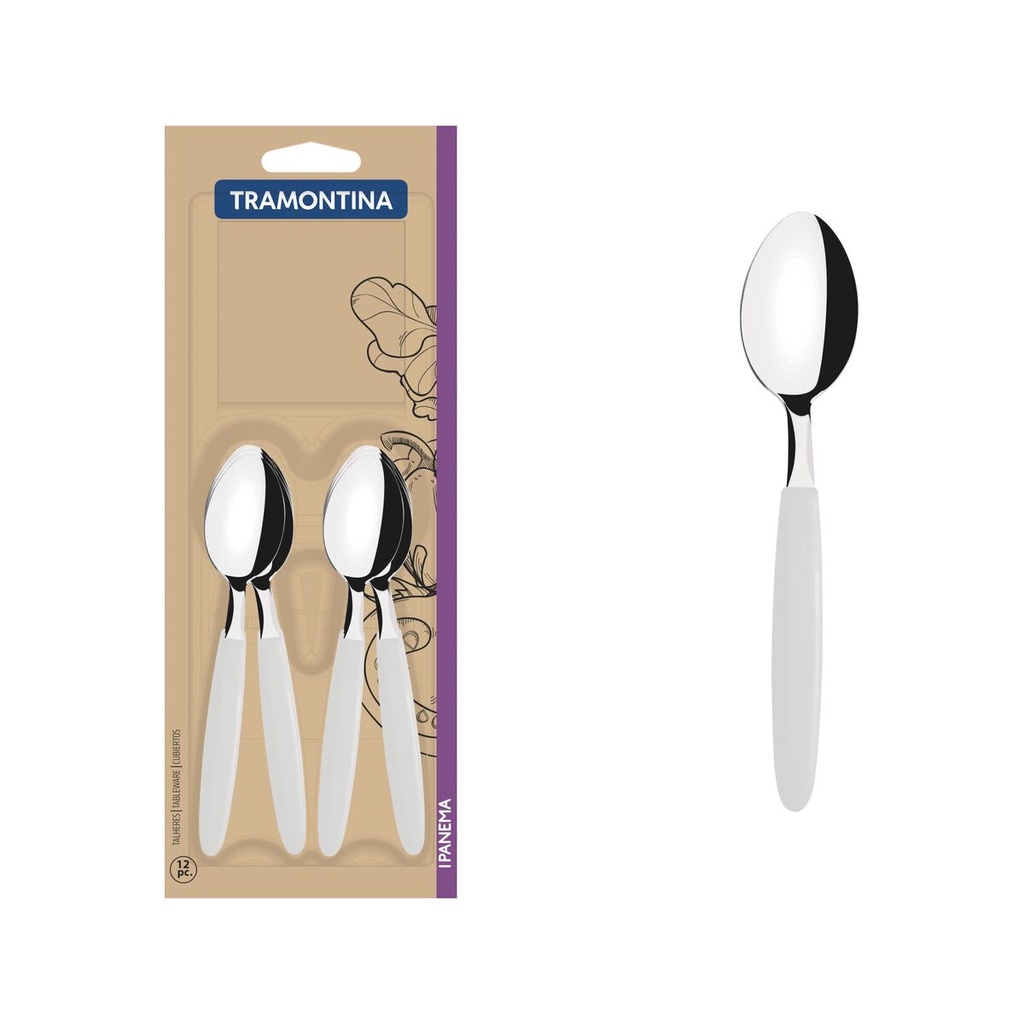 CUCHARA DE TE TRAMONTINA 23367/980 IPANEMA 12PZS BLANCO