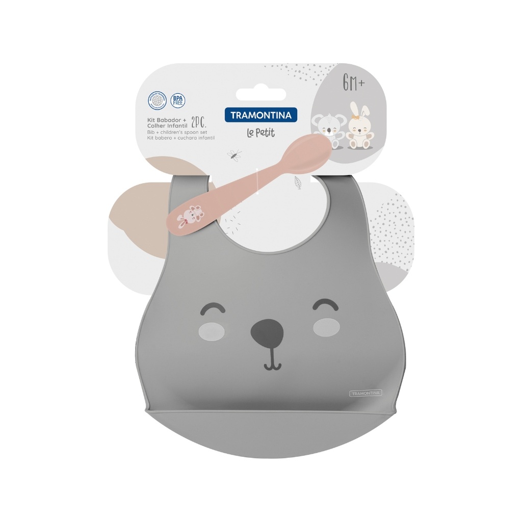 KIT BABERO + CUCHARA INFANTIL TRAMONTINA 23797/404 LE PETIT 2PZS