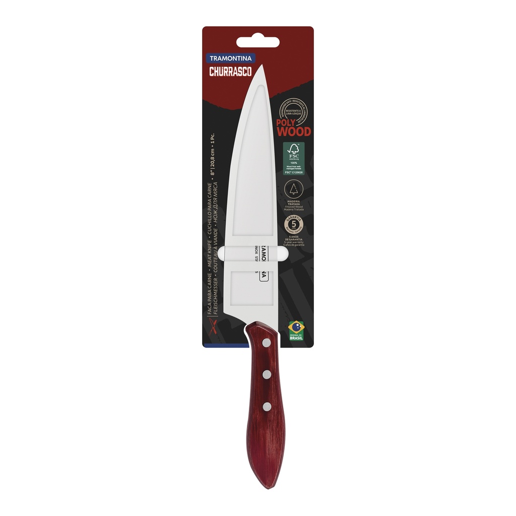 CUCHILLO TRAMONTINA 21189/178  POLYWOOD ROJO 8"