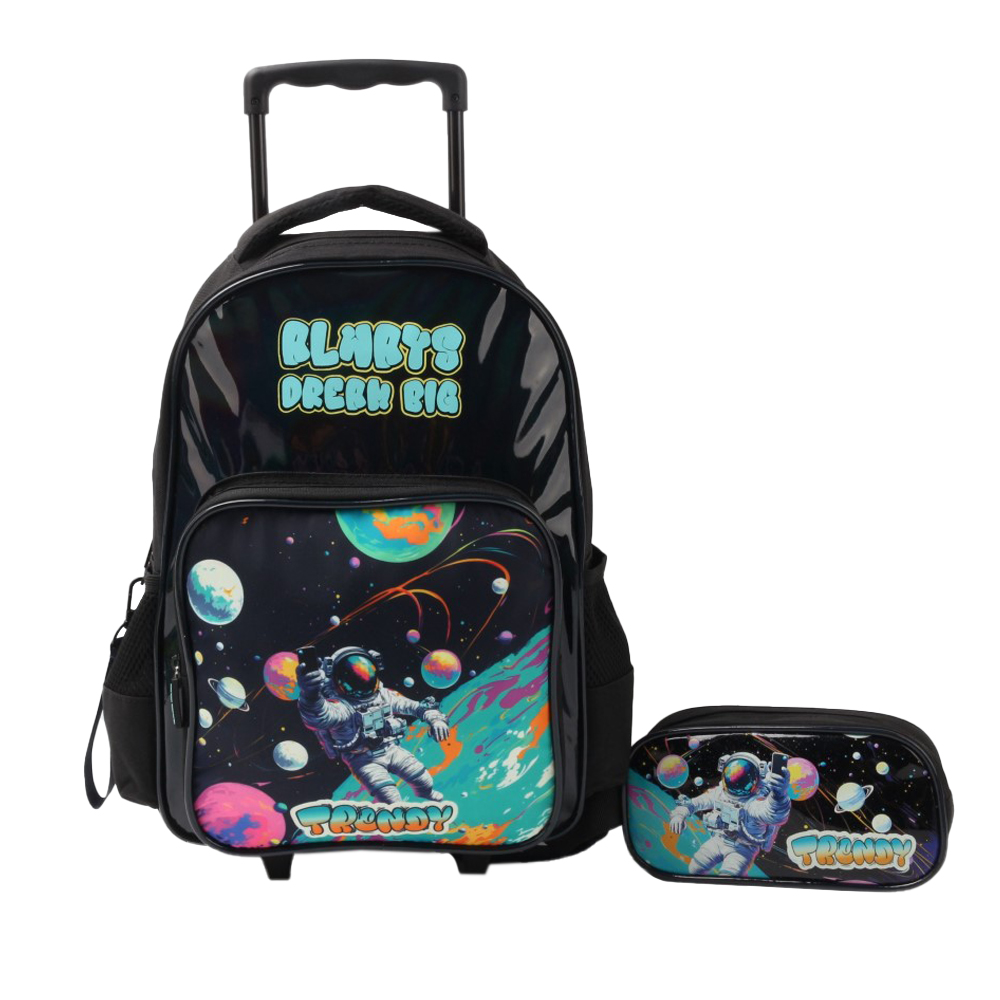 MOCHILA CARRO TRENDY 28775 15" C/CARTUCHERA ASTRONAUTA