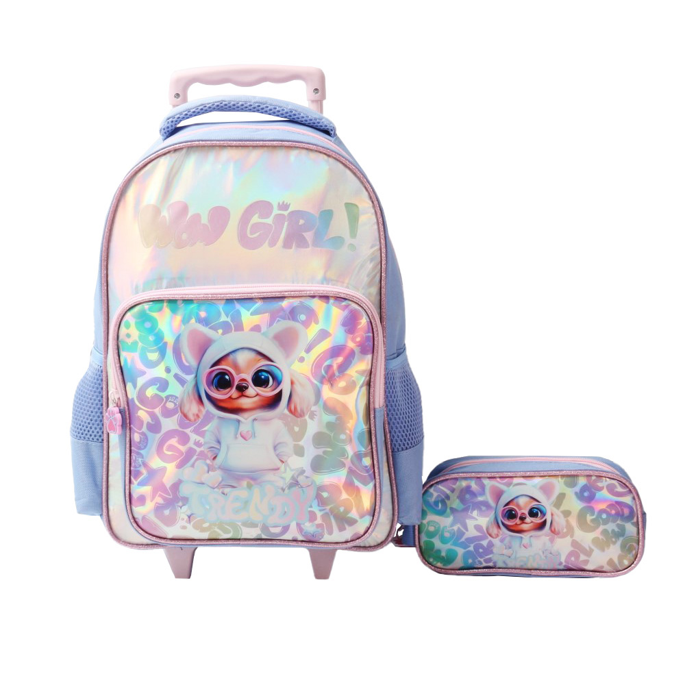 MOCHILA CARRO TRENDY 28774 15" C/CARTUCHERA PERRITO