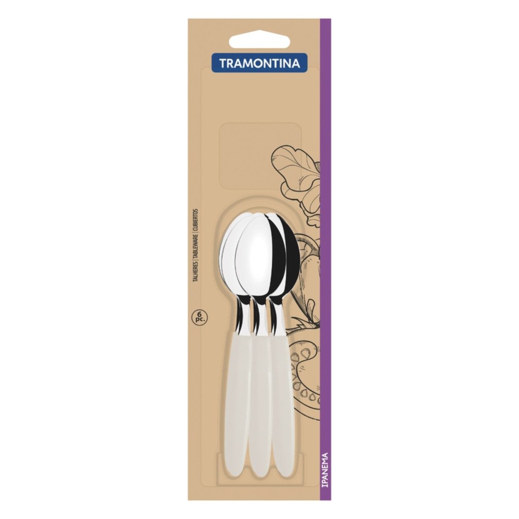 CUCHARA DE TE TRAMONTINA 23367/666 IPANEMA 6PZS GRIS