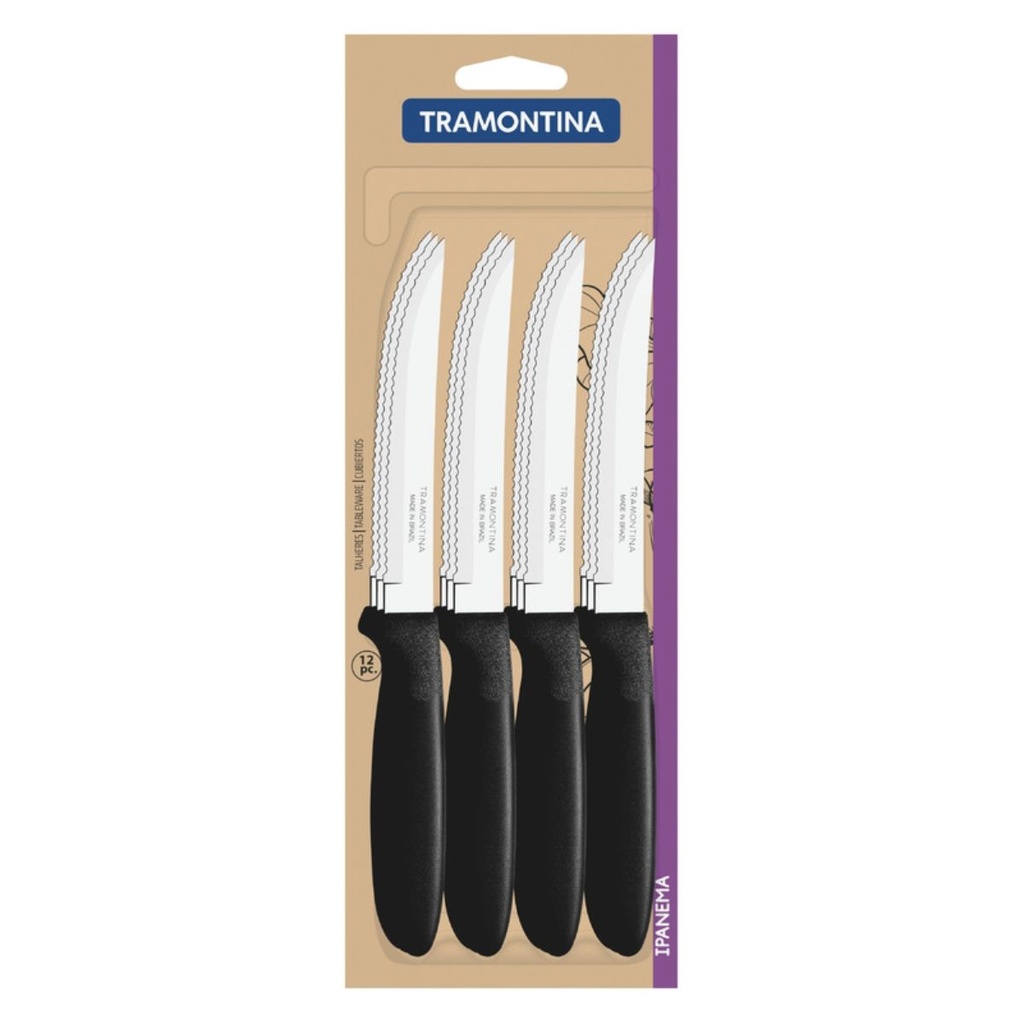 CUCHILLO TRAMONTINA 23360/905 IPANEMA NEGRO X12