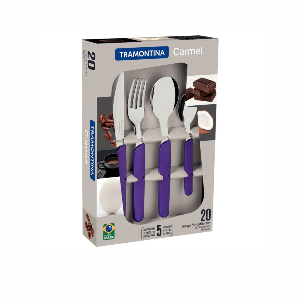 JUEGO DE CUBIERTOS TRAMONTINA 23499/084 CARMEL LILA 20PZS