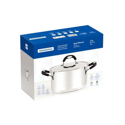 [086-84200] CACEROLA TRAMONTINA 62484/200 DUO SILICONE 20CM