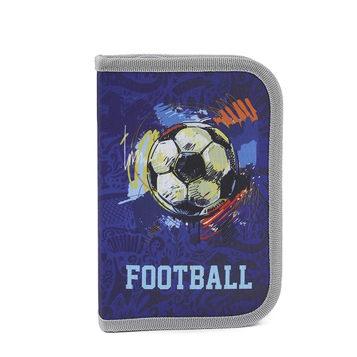[199-25862] CARTUCHERA CON ÚTILES TRENDY 52586 FÚTBOL AZUL SIMPLE