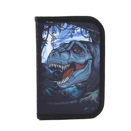 [199-25879] CARTUCHERA CON ÚTILES TRENDY 52587 DINOSAURIO NEGRO