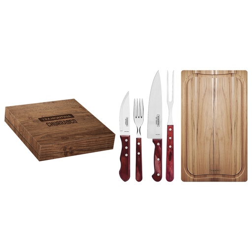 [086-38015] JUEGO P/ASADO TRAMONTINA 21198/770 POLYWOOD 15PZS