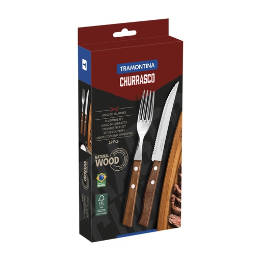 [086-10567] JUEGO P/ASADO TRAMONTINA 22299/009 TRADICIONAL 12PZS