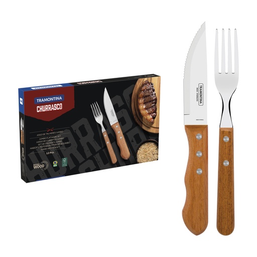 [086-14873] JUEGO P/ASADO TRAMONTINA 22399/063 DYNAMIC 12PZS