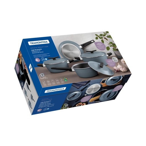 [086-47953] BATERIA DE COCINA TRAMONTINA 28399/141 SPEZIA 4 PZS INDUCCION
