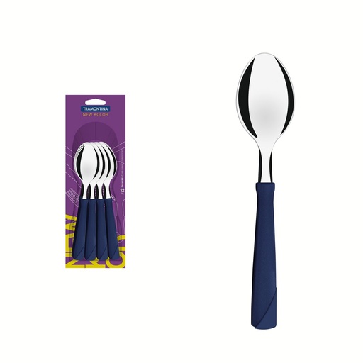 [086-71964] CUCHARAS DE MESA TRAMONTINA 23163/910 NEW KOLOR 12PZS AZUL