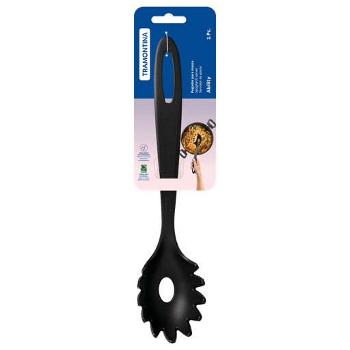 [086-62100] SERVIDOR DE PASTA TRAMONTINA 25162/100 ABILITY NEGRO