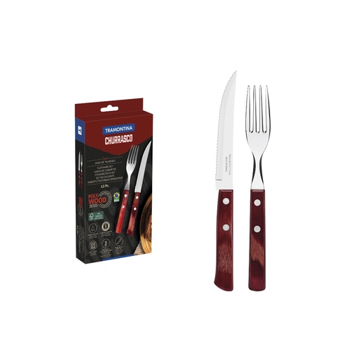 [086-15647] JUEGO P/ASADO TRAMONTINA 21199/711 POLYWOOD 12 PZAS