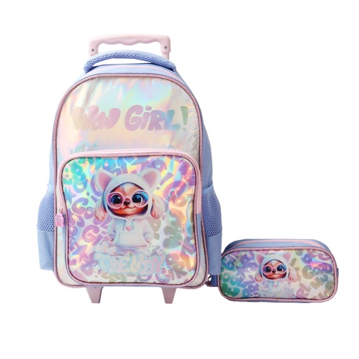 [199-87749] MOCHILA CARRO TRENDY 28774 15" C/CARTUCHERA PERRITO