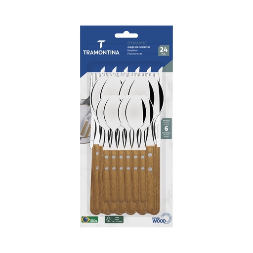 [086-57846] JUEGO DE CUBIERTOS TRAMONTINA 22398/004 DYNAMIC 24PZS