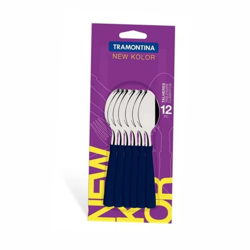 [086-67900] CUCHARA DE TE TRAMONTINA 23167/900 NEW KOLOR 12PZS NEGRO