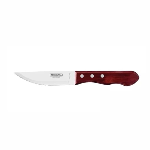 [086-16075] CUCHILLO P/ASADO TRAMONTINA 21116/075 POLYWOOD 12PZS ROJO