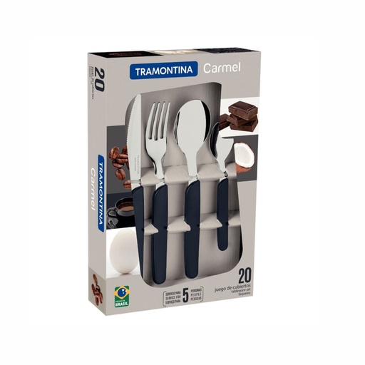 [086-99080] JUEGO DE CUBIERTOS TRAMONTINA 23499/080 CARMEL AZUL 20PZS