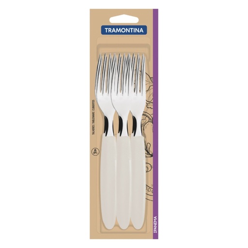 [086-62666] TENEDOR DE MESA TRAMONTINA 23362/666 IPANEMA 6PZS GRIS
