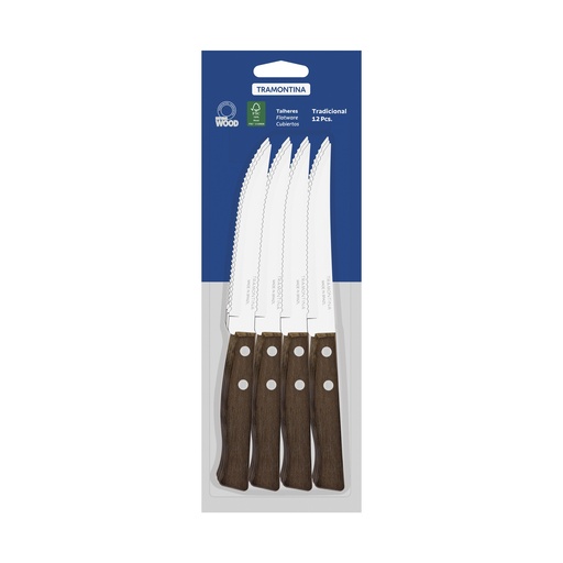 [086-90500] CUCHILLO P/ASADO TRAMONTINA 22200/905 TRADICIONAL 12PZS